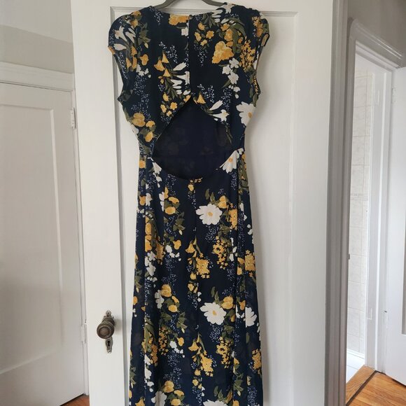 Commense Floral Midi Dress - Navy and Yellow - Picture 8 of 9